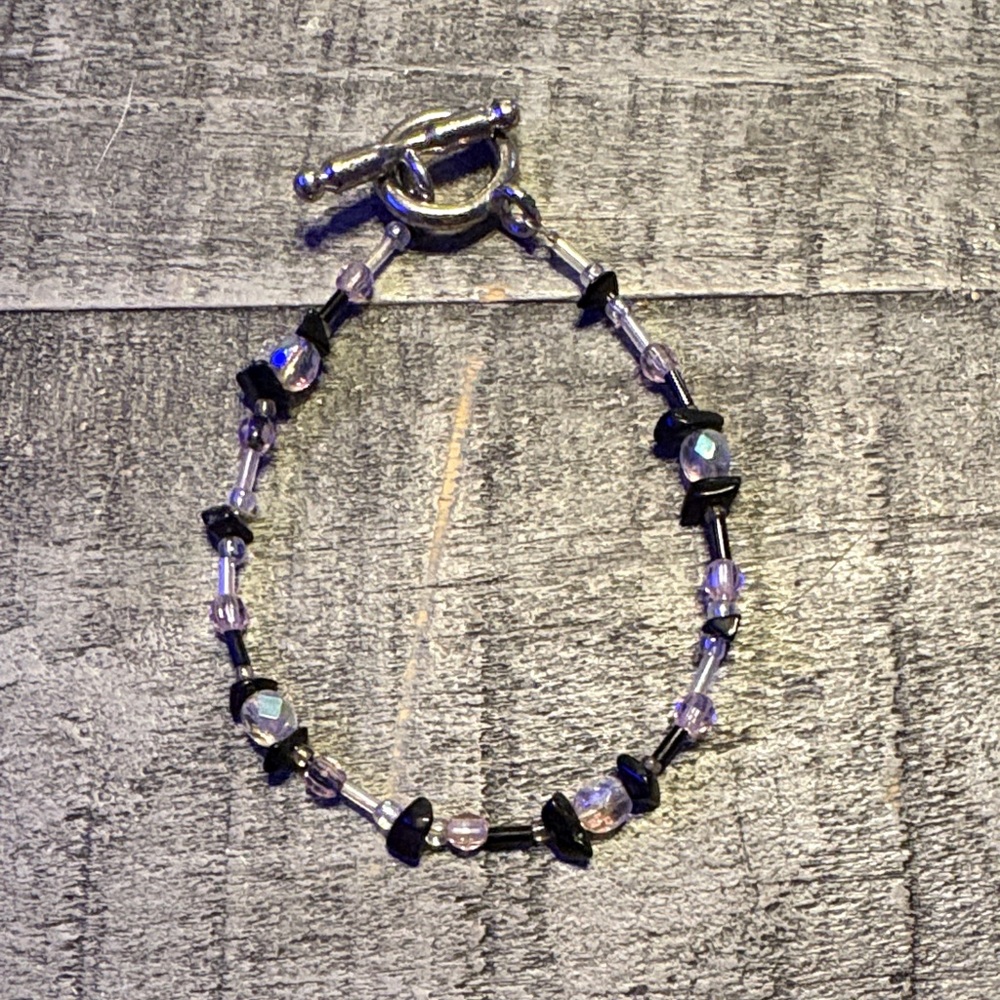 Black and Silver Beaded Bracelet